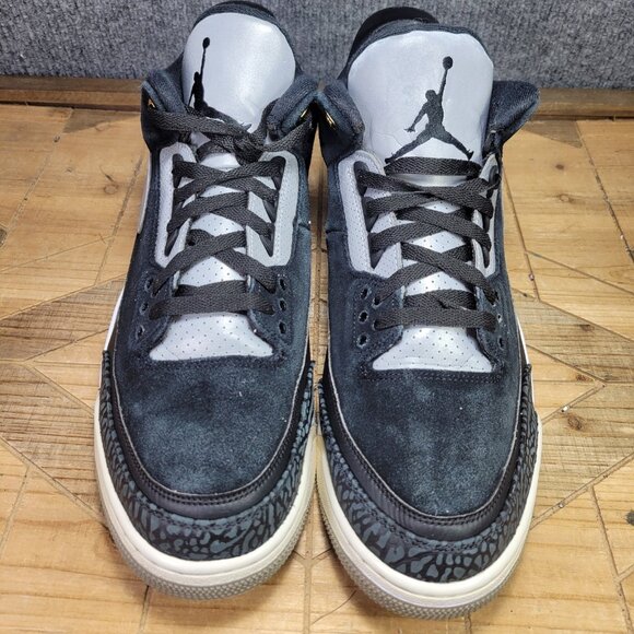 Nike Air Jordan 3 Mens 15 Retro Tinker Hatfield SP Black Cement Metallic Gold - Picture 3 of 12